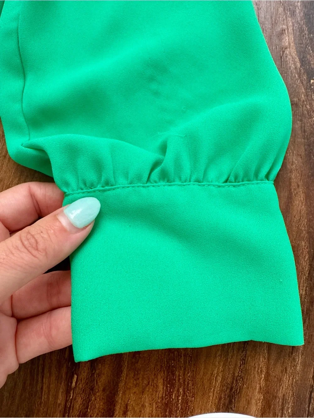 J. Crew Bright Green Long-Sleeve Scoop Neck Blouse, Size S